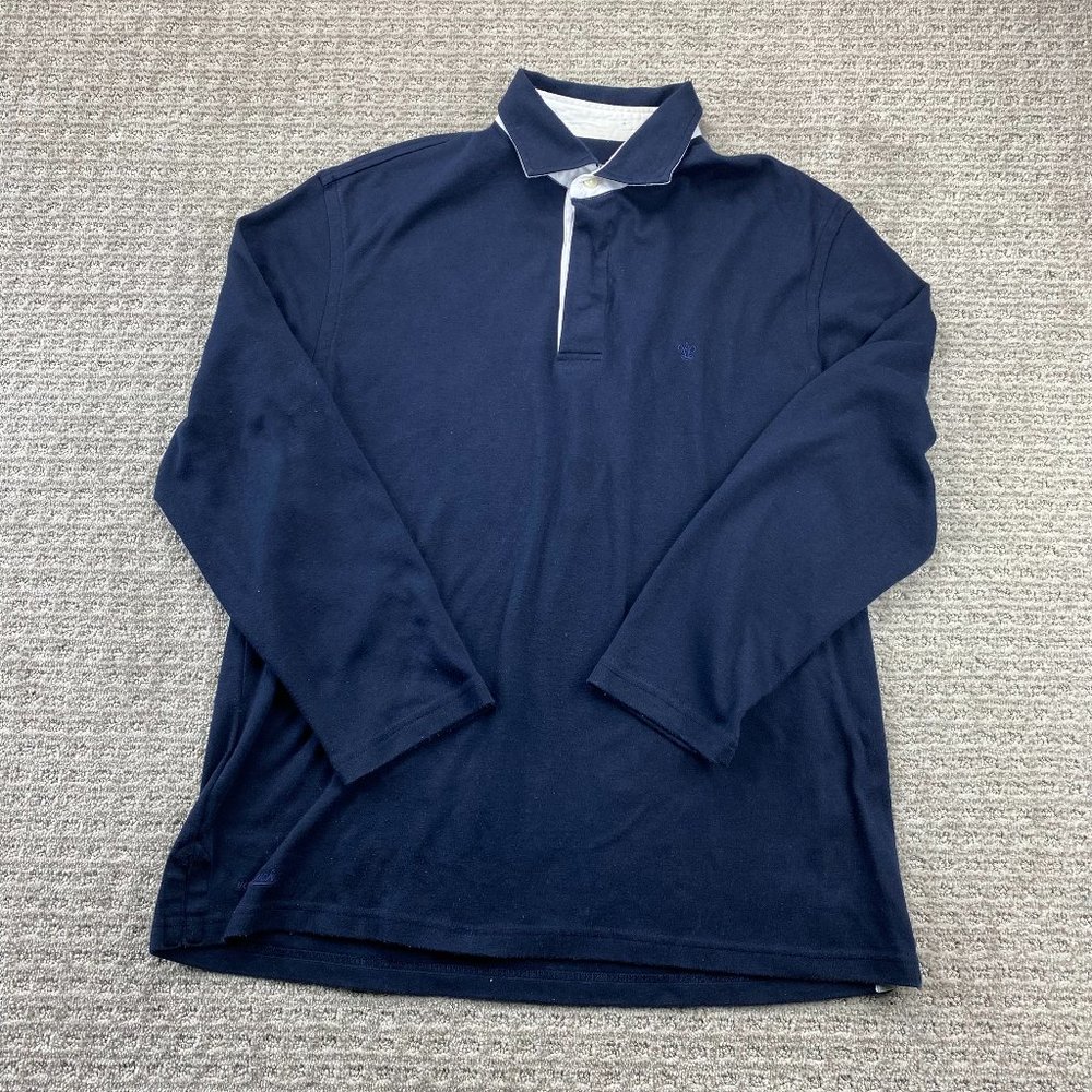 Vintage Lufthansa Airline Shirt Men Large Navy Blue Long Sleeve VAN LAACK Plane